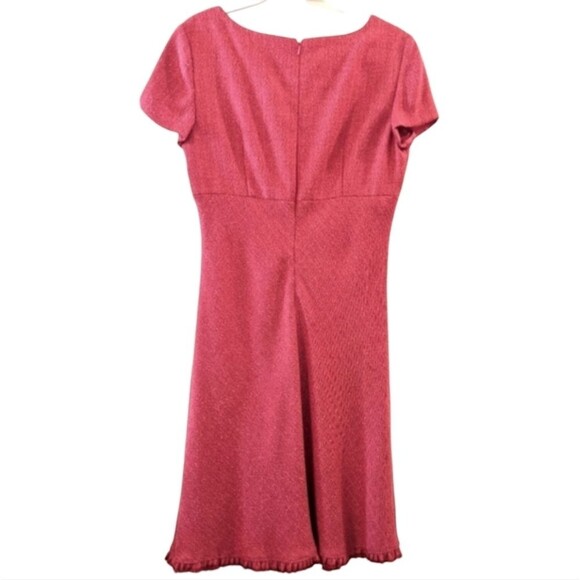 TALBOTS Vintage Dress Fitted Short sleeve Raspberry Pink 10P - Picture 2 of 10